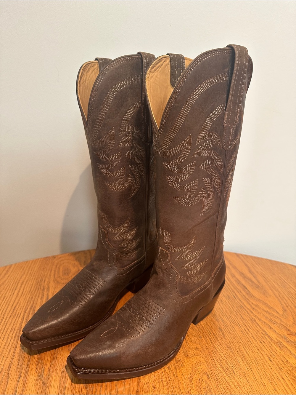 Tecovas—The Annie Cafe—Women’s Dark Brown Embroidered Leather Cowboy Boots